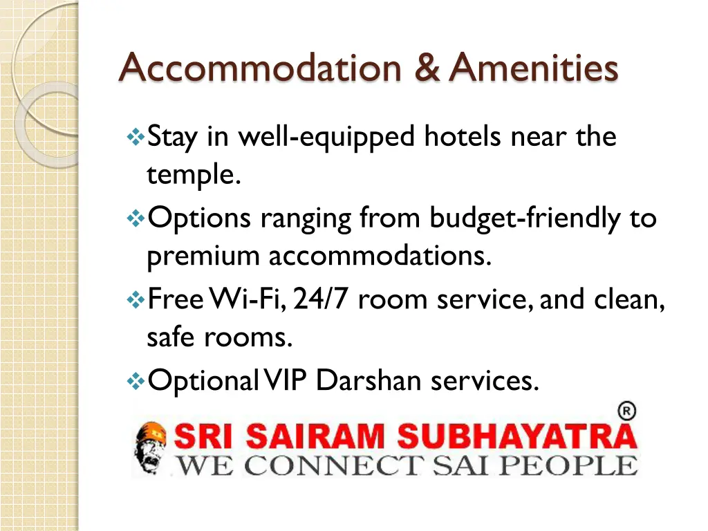 accommodation amenities