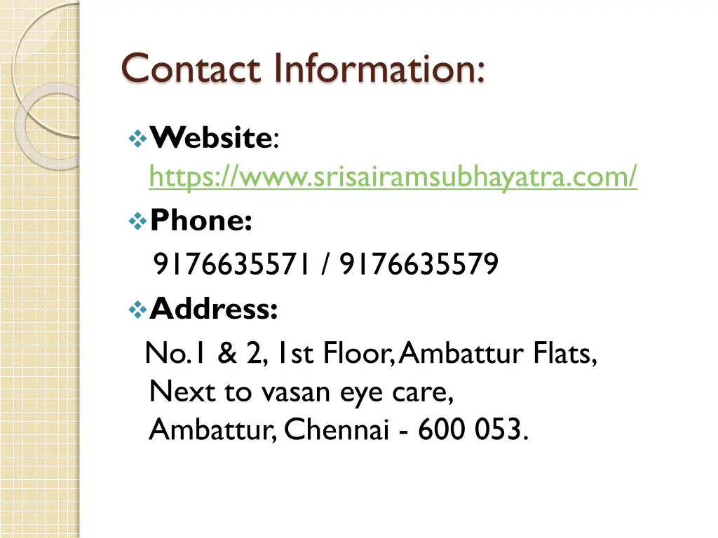contact information