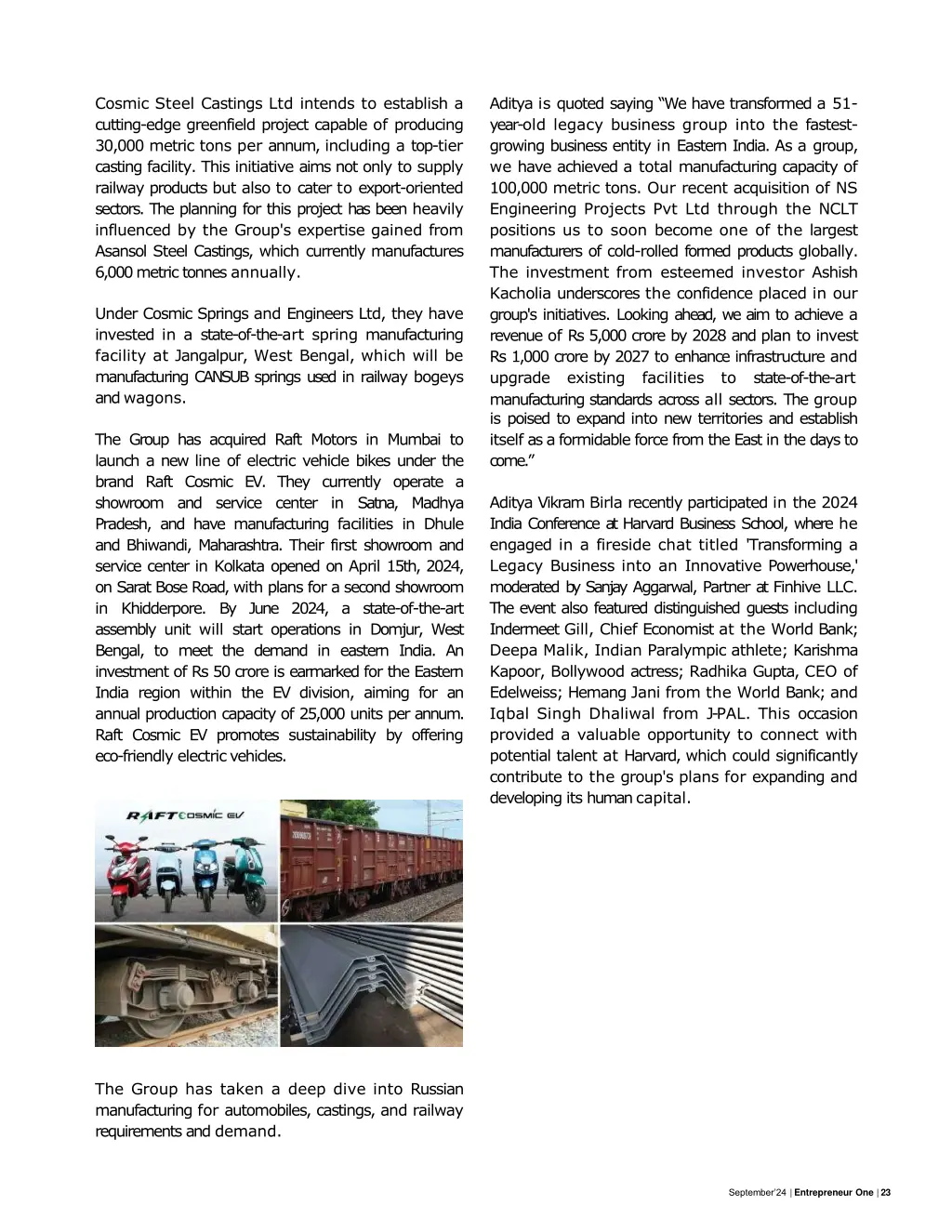 cosmic steel castings ltd intends to establish