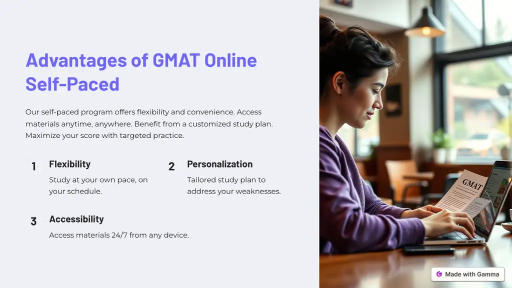 advantages of gmat online self paced
