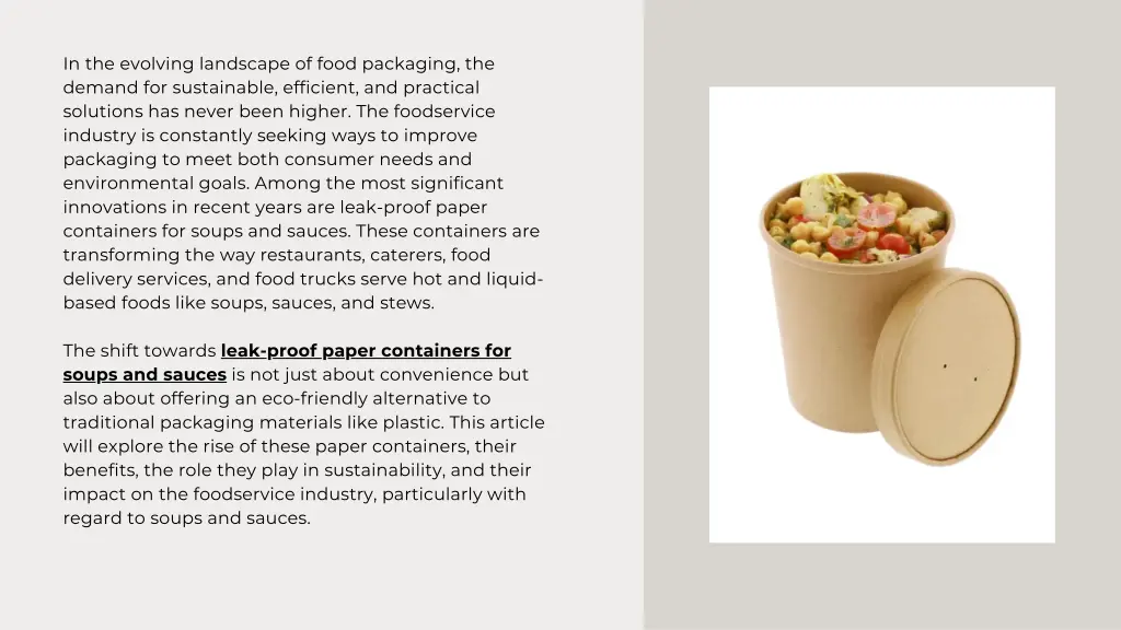 in the evolving landscape of food packaging