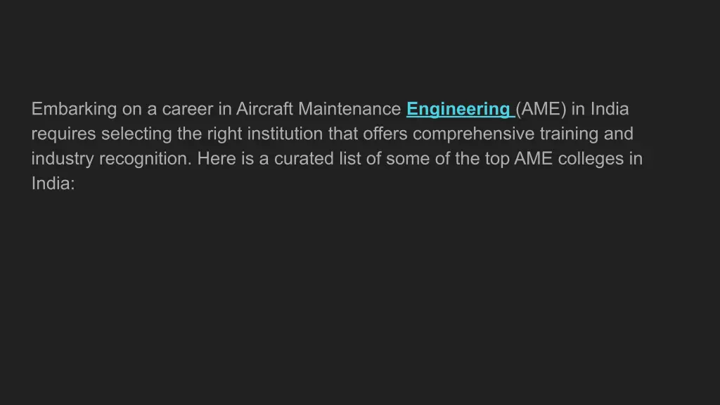 embarking on a career in aircraft maintenance