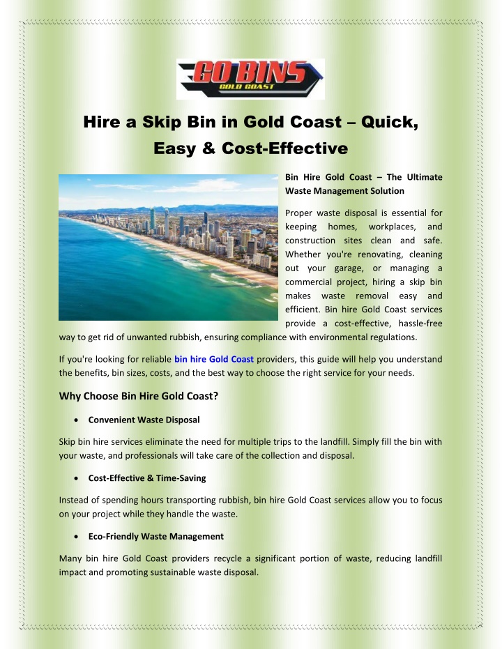 hire a skip bin in gold coast quick easy cost
