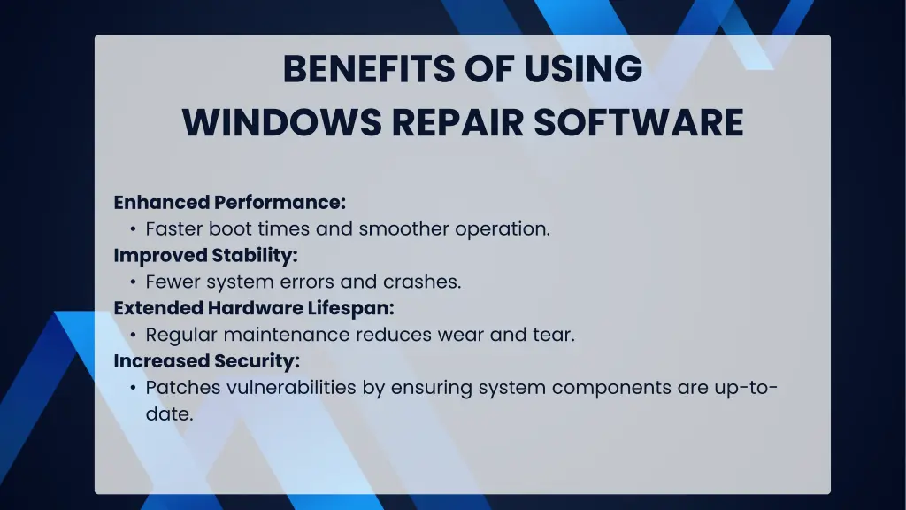 benefits of using windows repair software