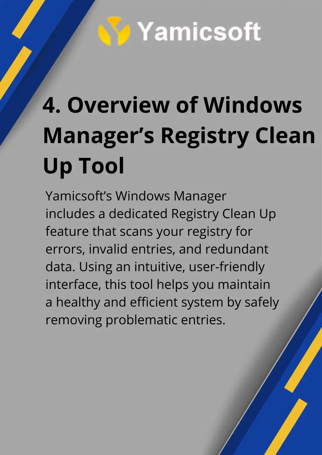 4 overview of windows manager s registry clean