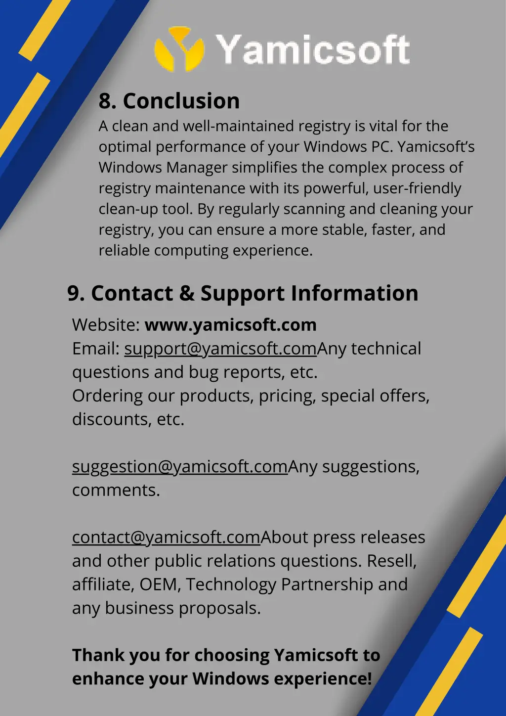 8 conclusion a clean and well maintained registry