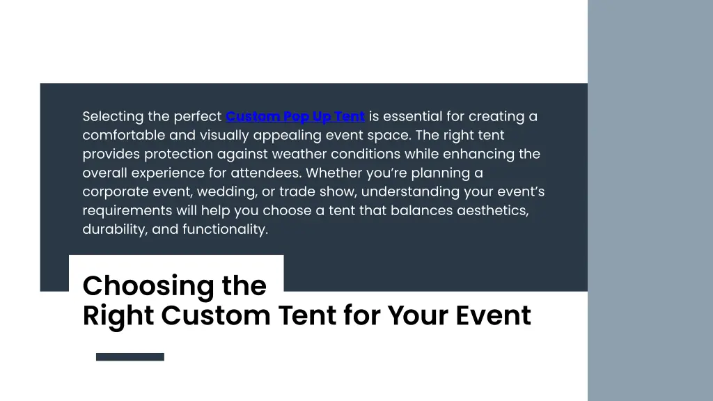 selecting the perfect custom pop up tent