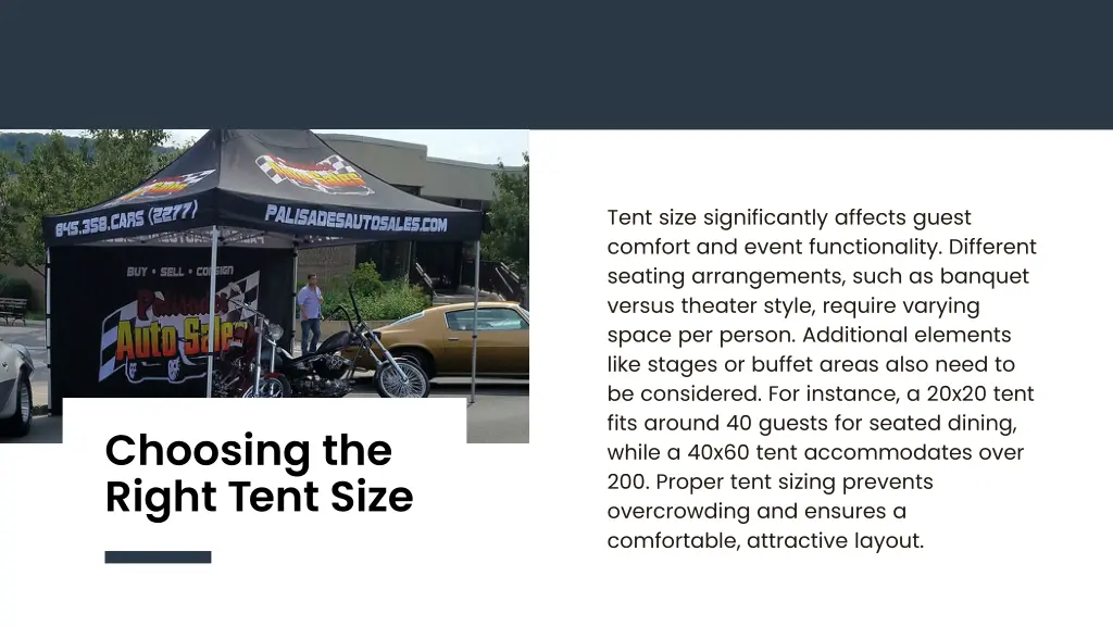 tent size significantly affects guest comfort
