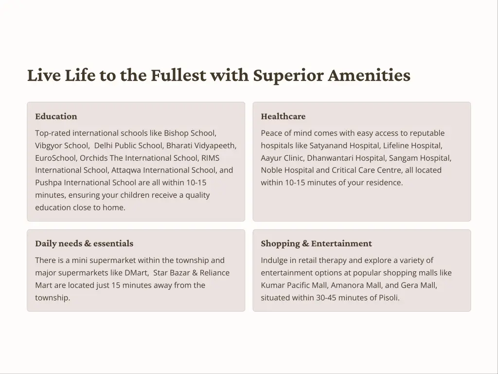 live life to the fullest with superior amenities