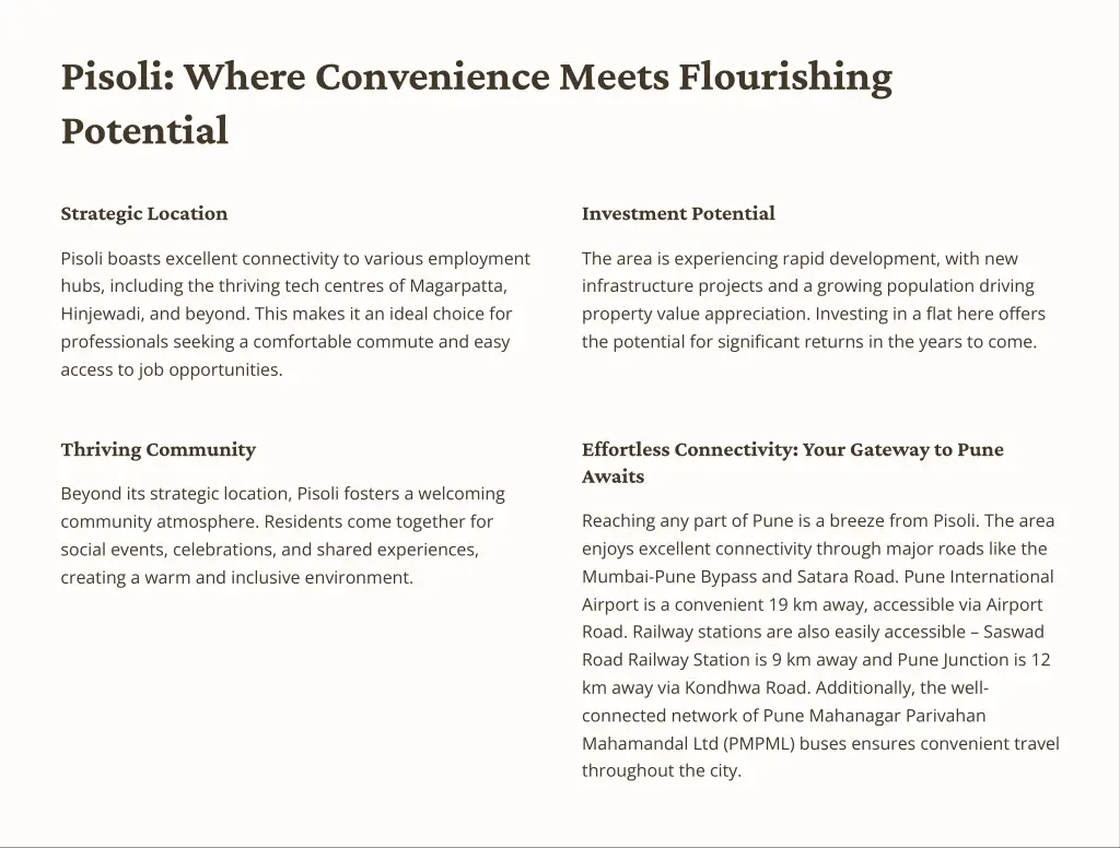 pisoli where convenience meets flourishing
