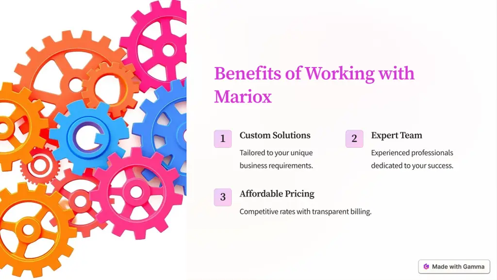 benefits of working with mariox