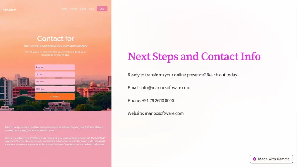 next steps and contact info