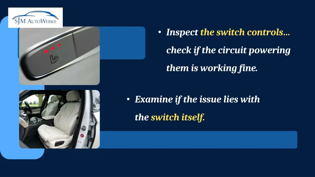 inspect the switch controls