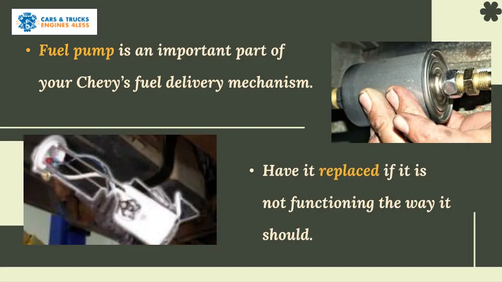 fuel pump is an important part of