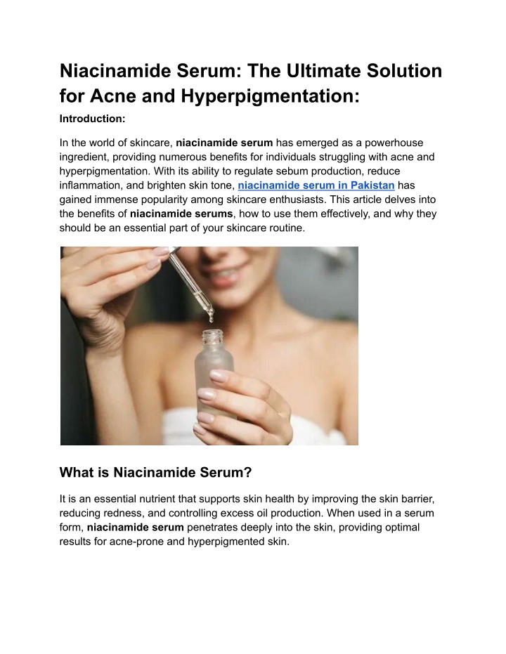 niacinamide serum the ultimate solution for acne