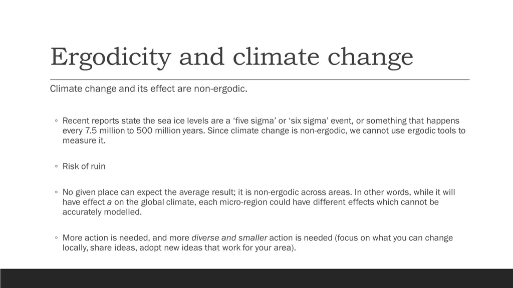 ergodicity and climate change