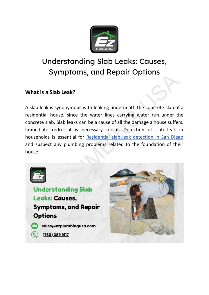 understanding slab leaks causes symptoms