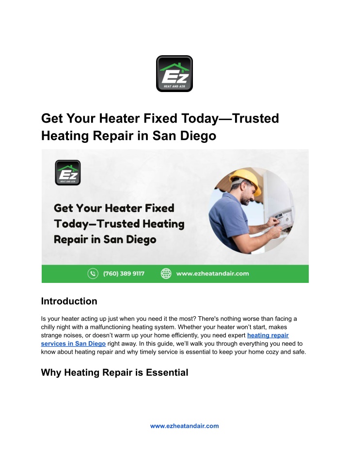 get your heater fixed today trusted heating
