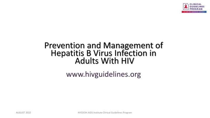 prevention and management of hepatitis b virus