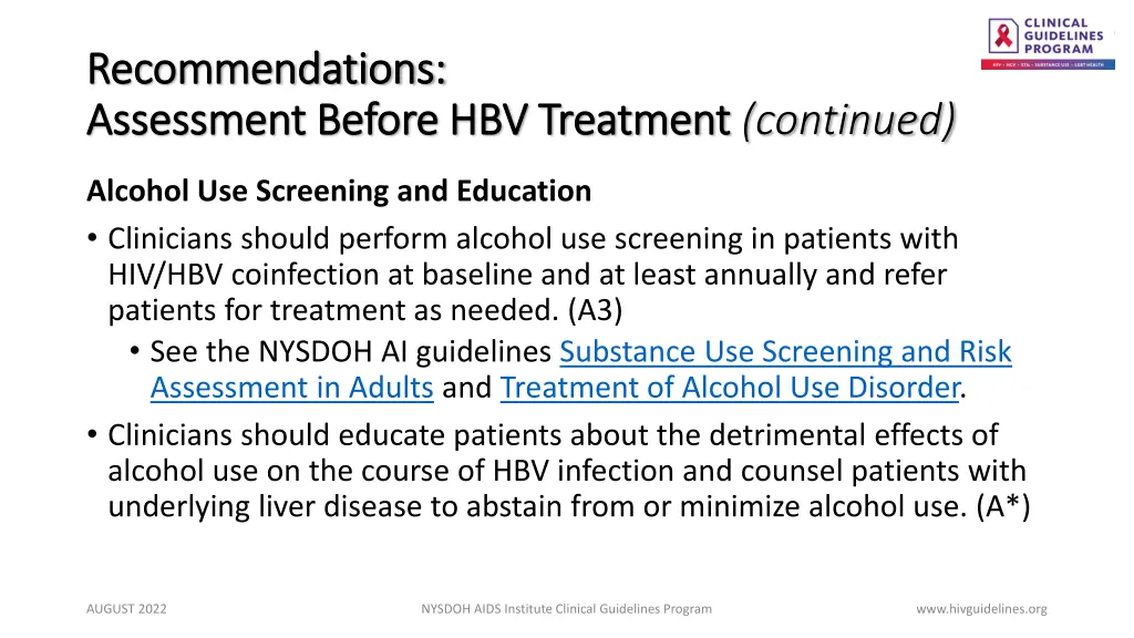 recommendations recommendations assessment before 1