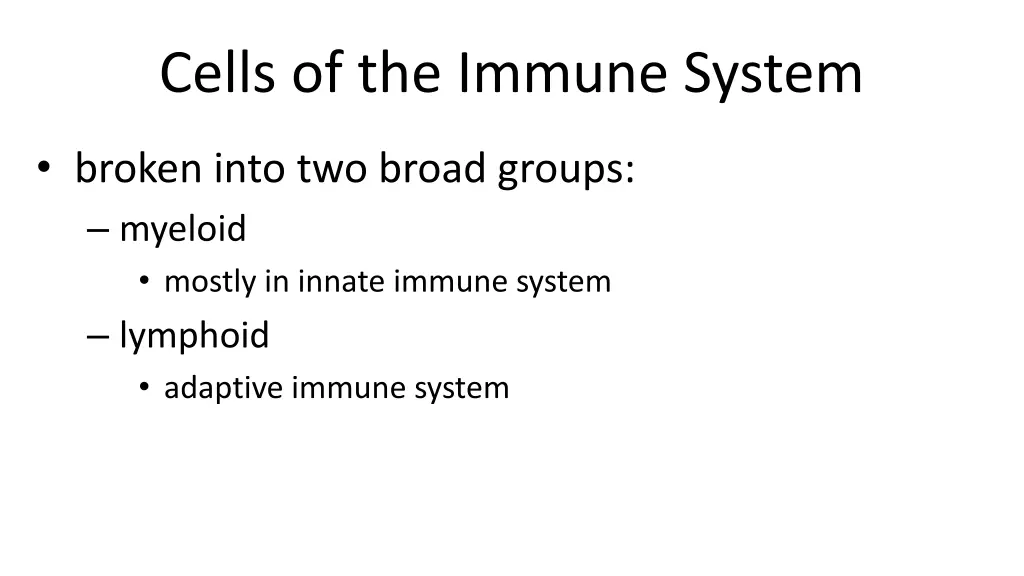 cells of the immune system