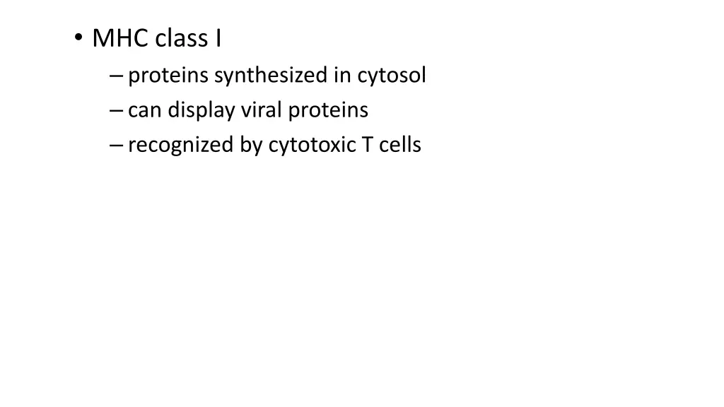 mhc class i proteins synthesized in cytosol