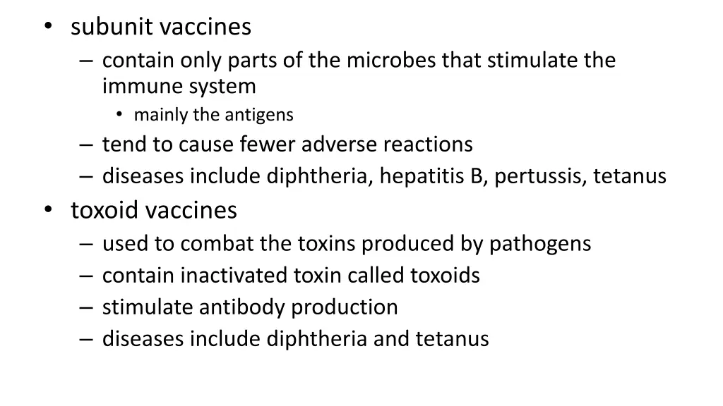 subunit vaccines contain only parts