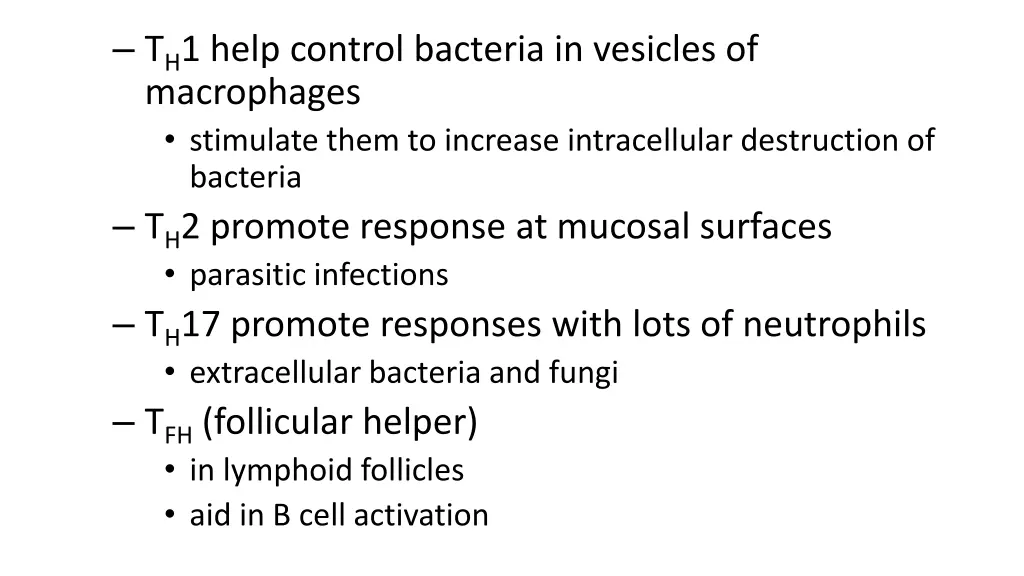 t h 1 help control bacteria in vesicles