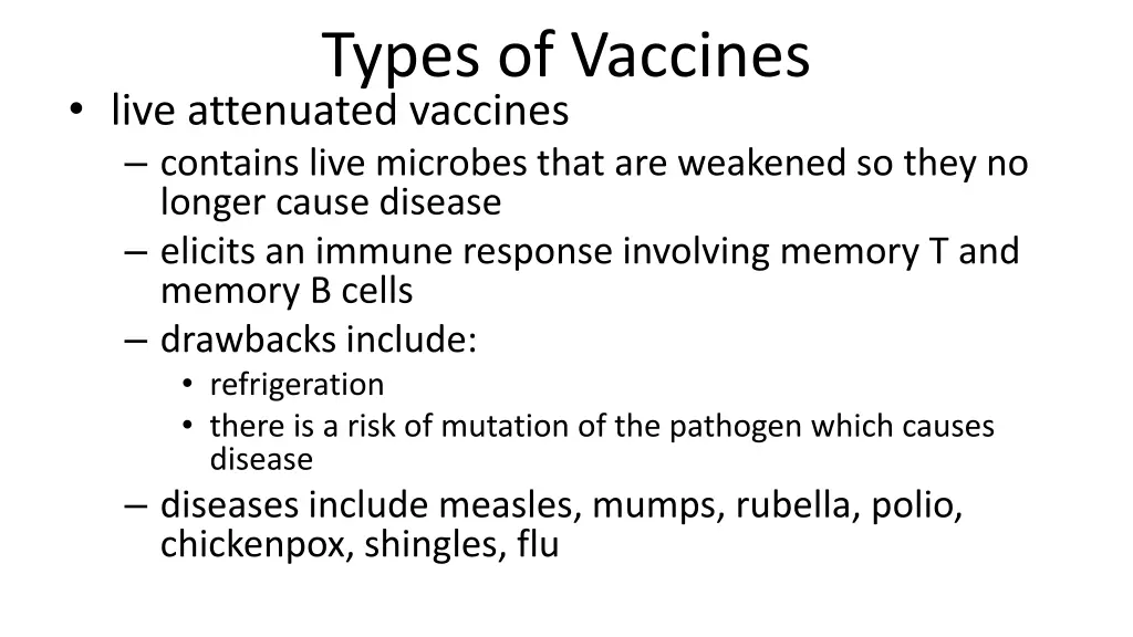 types of vaccines