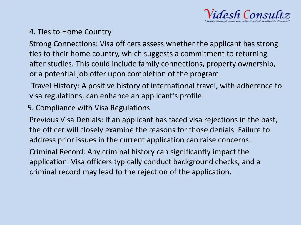 4 ties to home country strong connections visa