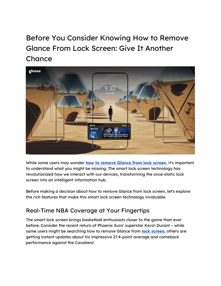 before you consider knowing how to remove glance