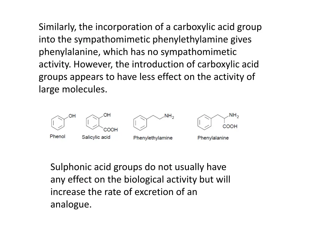 similarly the incorporation of a carboxylic acid