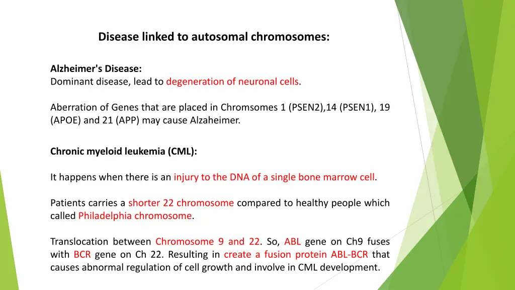 disease linked to autosomal chromosomes