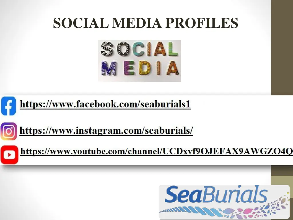 social media profiles