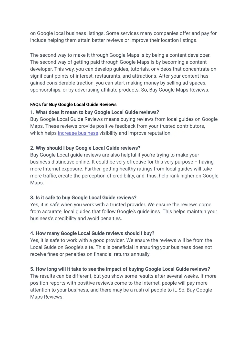 on google local business listings some services
