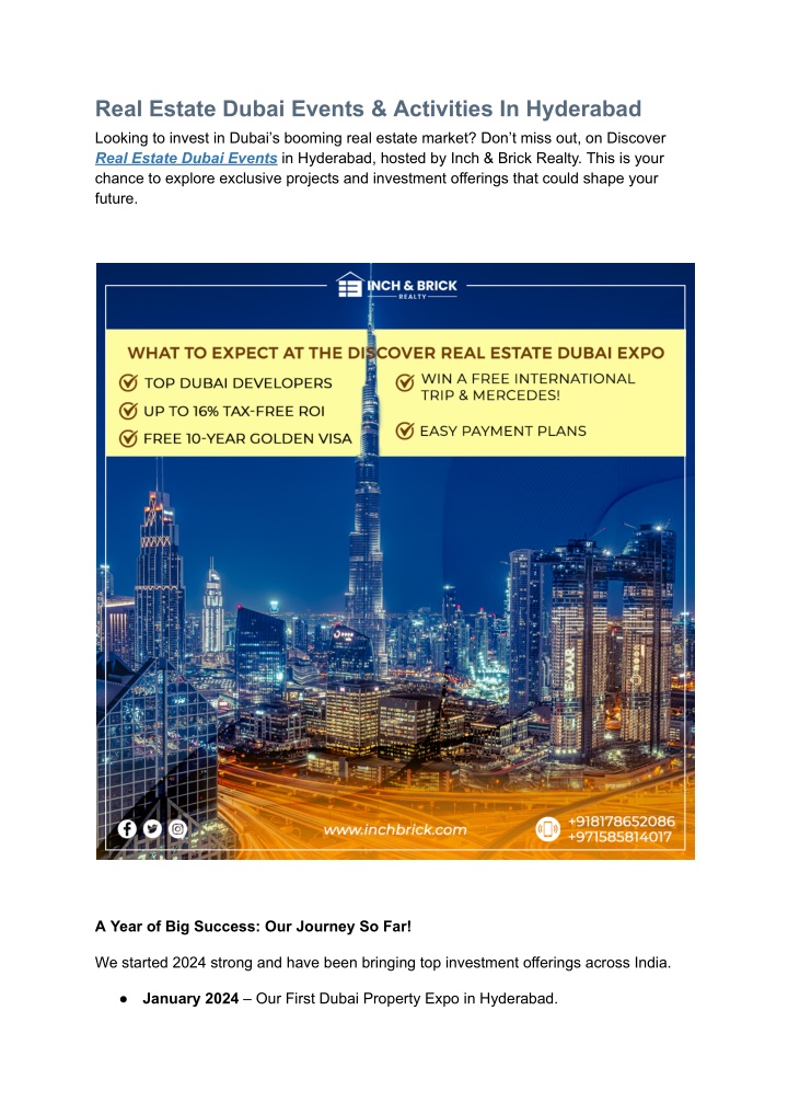 real estate dubai events activities in hyderabad