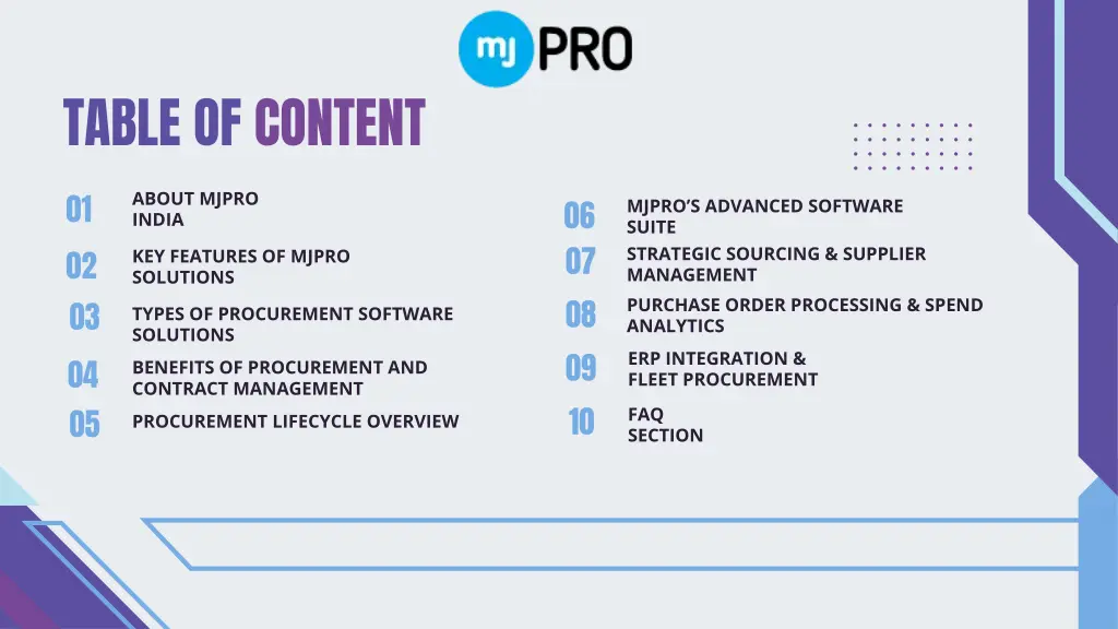 table of content
