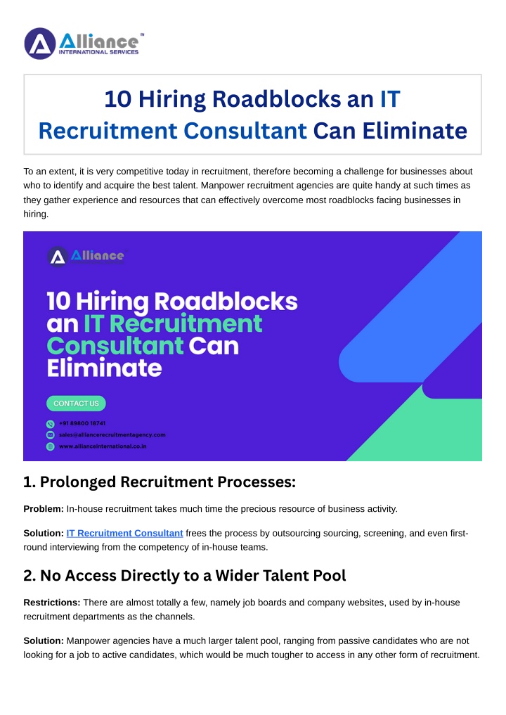 10 hiring roadblocks an it recruitment consultant