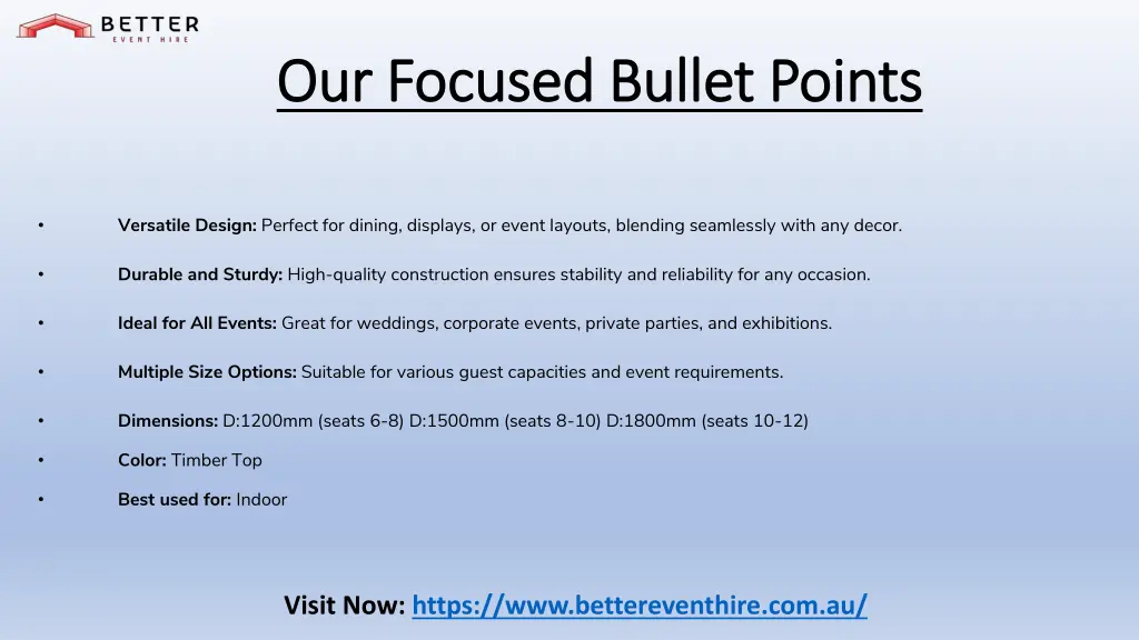 our focused bullet points our focused bullet