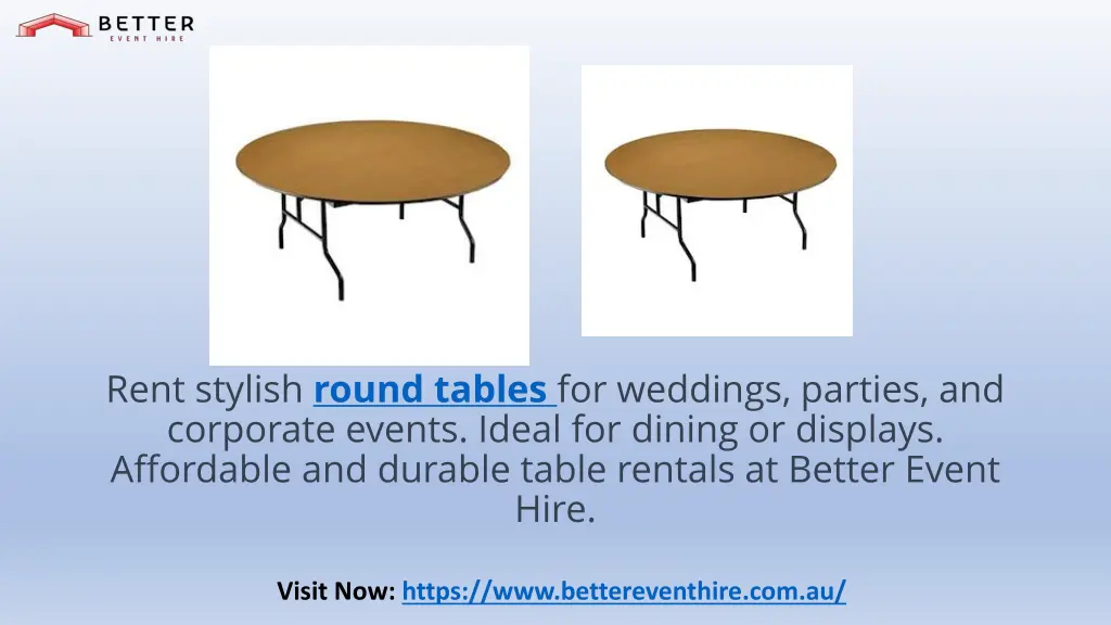 rent stylish round tables for weddings parties