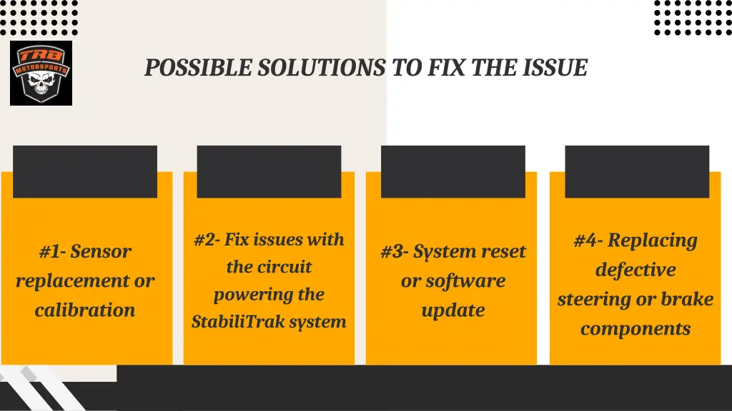possible solutions to fix the issue