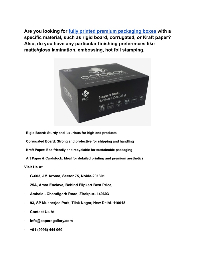 are you looking for fully printed premium
