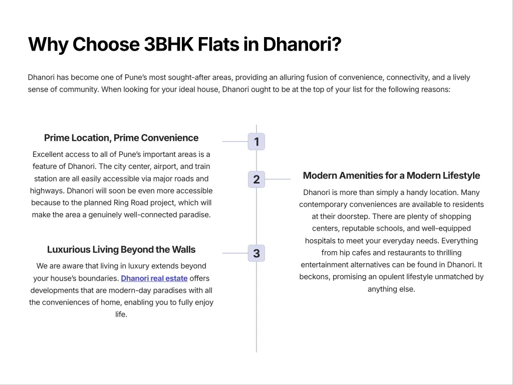 why choose 3bhk flats in dhanori
