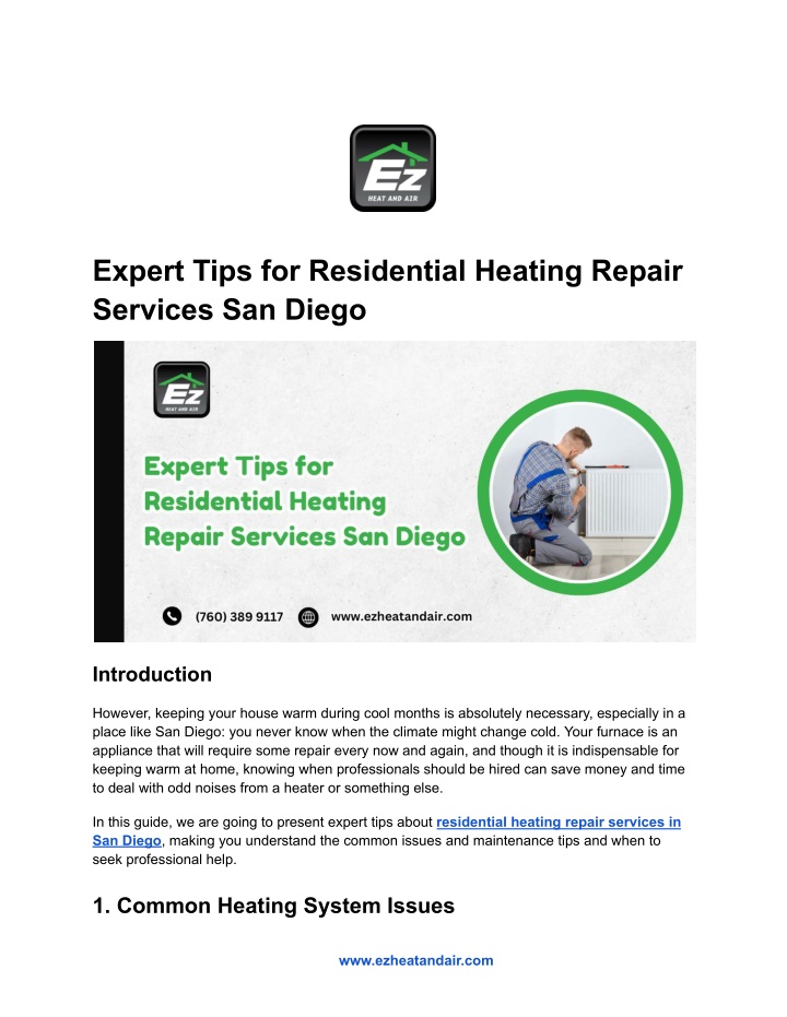 expert tips for residential heating repair