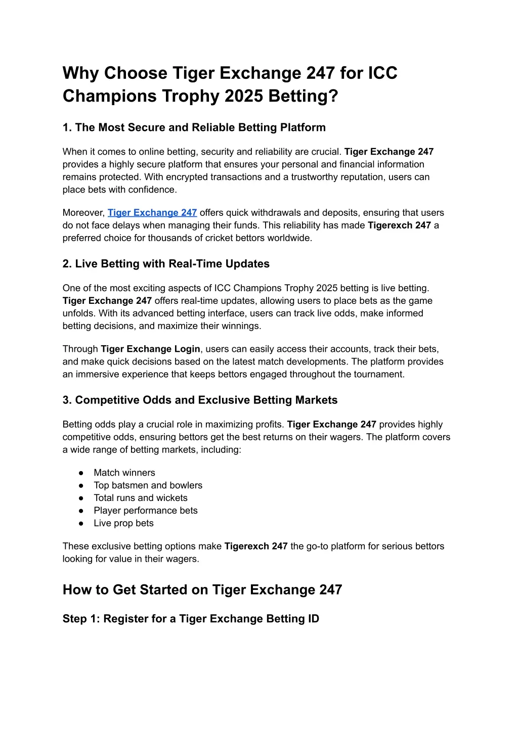 why choose tiger exchange 247 for icc champions