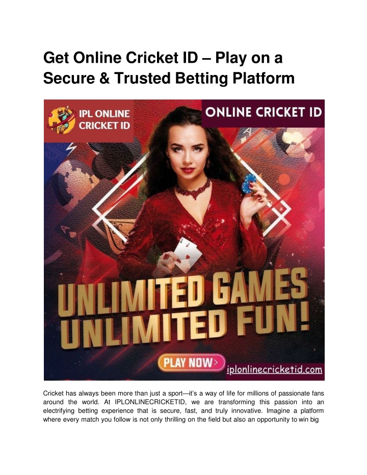 get online cricket id play on a secure trusted