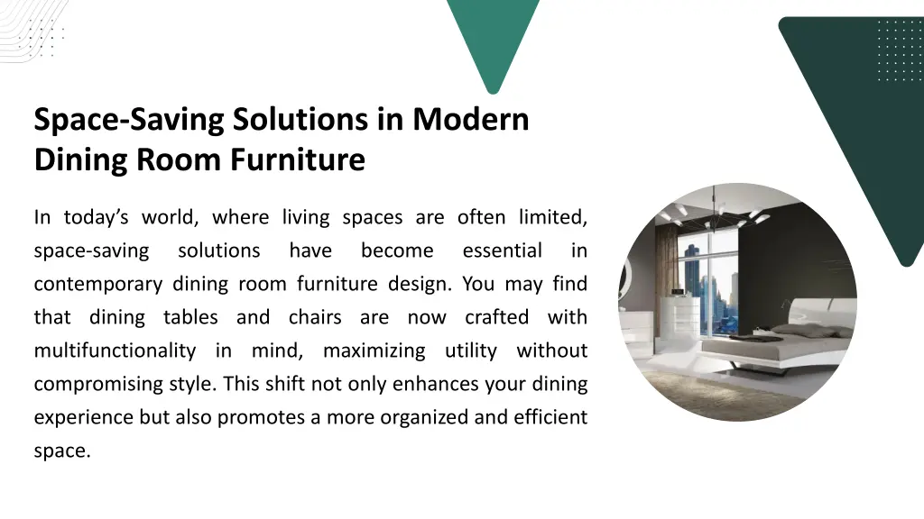 space saving solutions in modern dining room