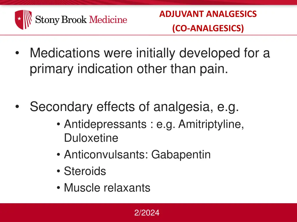 adjuvant analgesics co analgesics