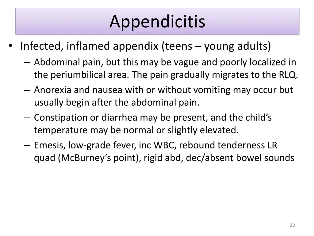 appendicitis
