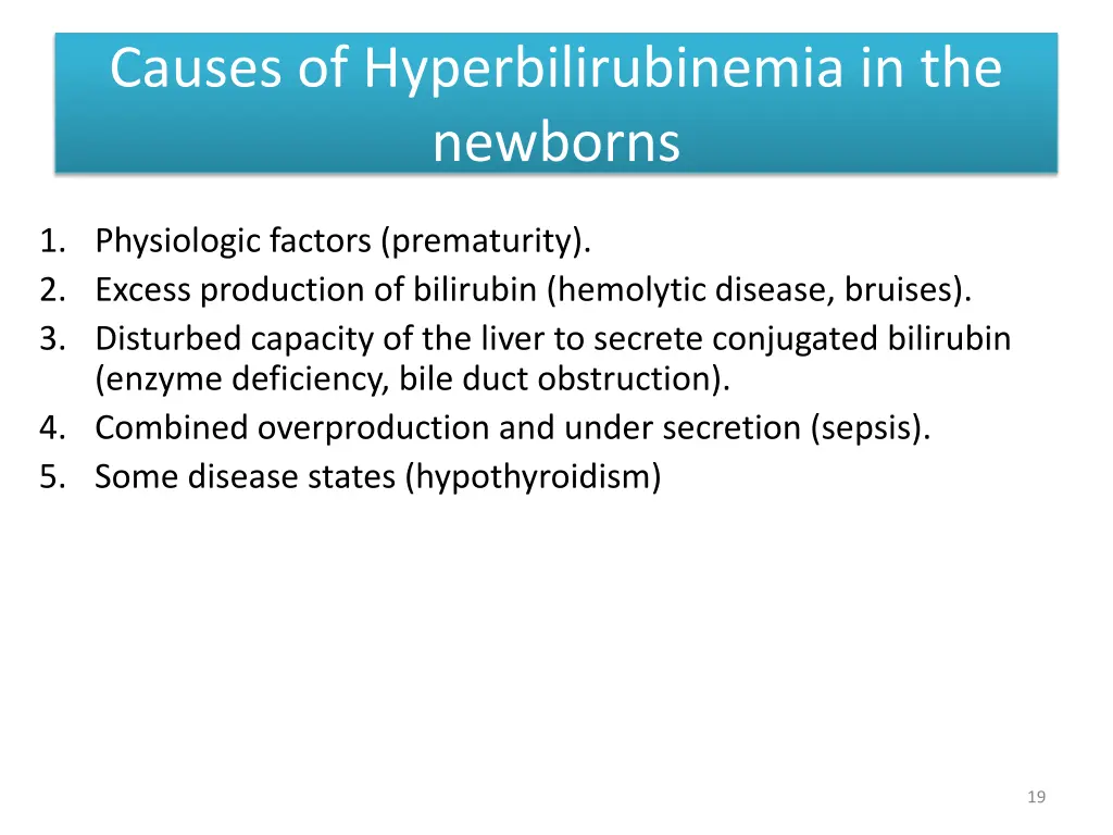 causes of hyperbilirubinemia in the newborns